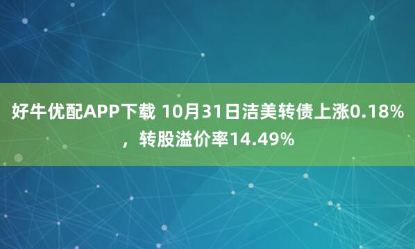 好牛优配APP下载 10月31日洁美转债上涨0.18%，转股溢价率14.49%