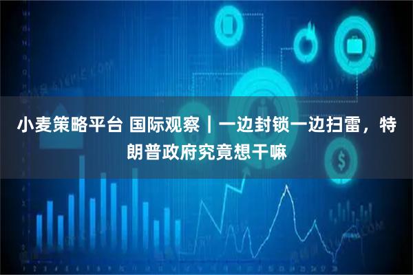 小麦策略平台 国际观察｜一边封锁一边扫雷，特朗普政府究竟想干嘛